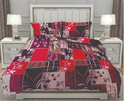 Queen Double bed 100% cotton bedsheet with 2 pillow covers - 90 x 108 | Style. collection