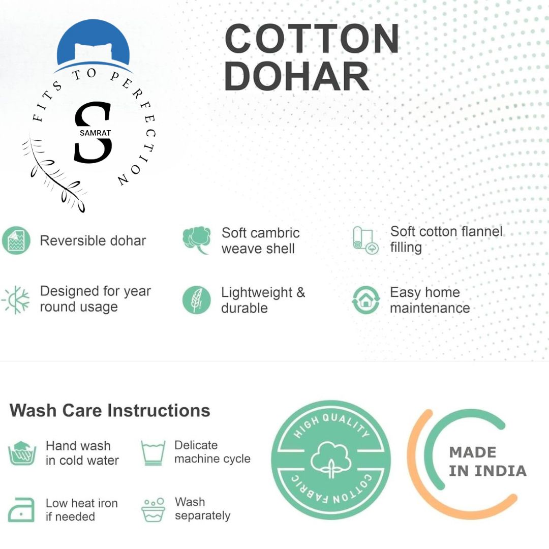 Reversible Cotton AC Dohar - Single Bed