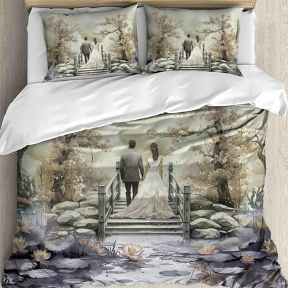 Forever Together Digital King size bedsheet with 2 pillow covers - 108 x 108 | Luxury collection