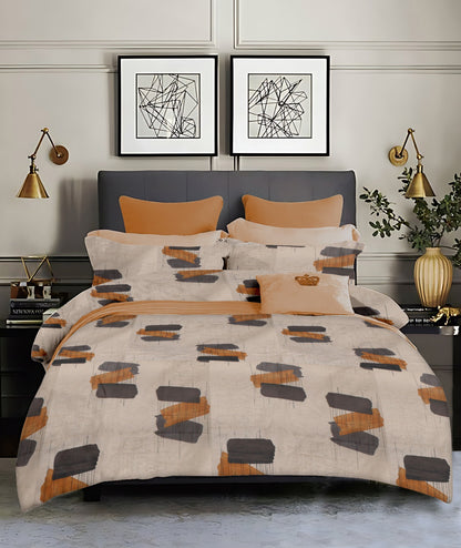Patterns King size cotton bedsheet with 2 pillow covers - 108 x 108 | RR Collection