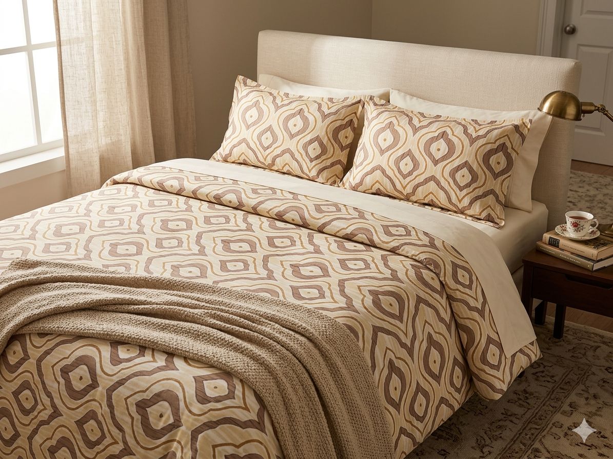 Double bed 100% cotton bedsheet with 2 pillow covers - 90 x 100 | SG. collection