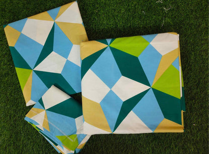 Luxury 4 Piece bedding Set : 1 King Flat Bedsheet, 1 double Bed AC dohar, 2 Pillow Covers