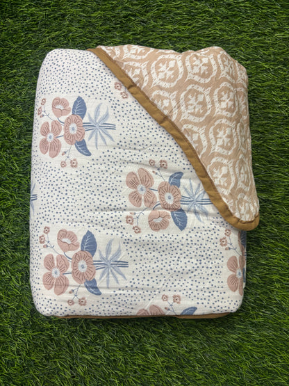 Reversible Cambric Cotton AC Dohar - Single Bed