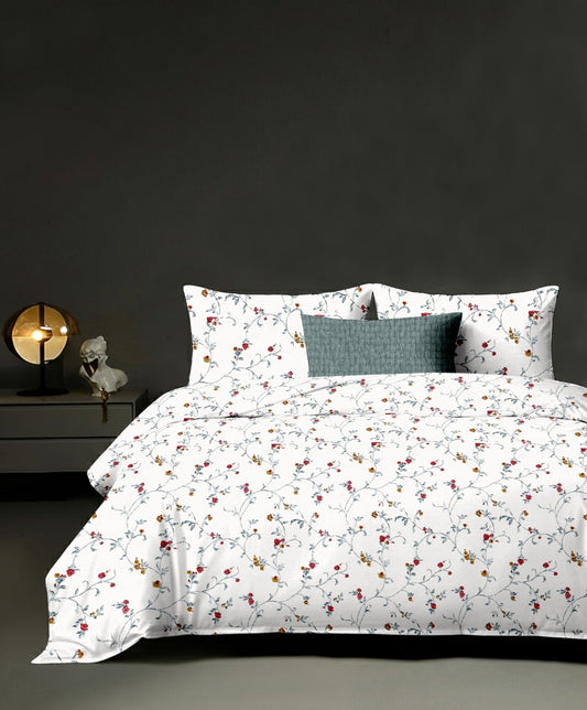 King size cotton bedsheet with 2 pillow covers - 108 x 108 | SS Collection