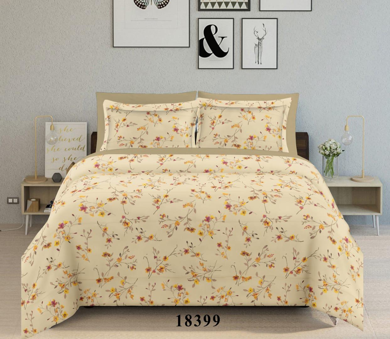 King size cotton bedsheet with 2 pillow covers - 108 x 108 | RR Collection