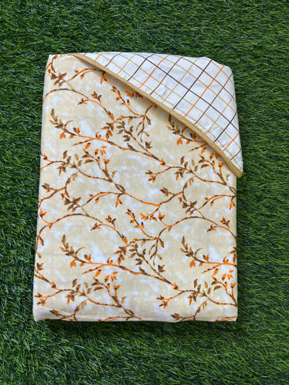 Florals Checks Reversible Cotton AC Dohar - Single Bed