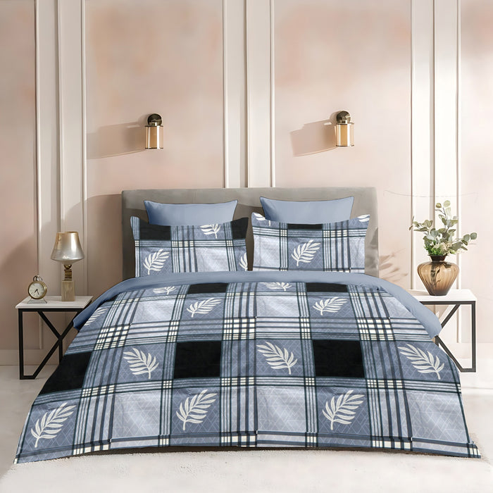 Double bed 100% cotton bedsheet with 2 pillow covers - 90 x 100 | Tri. collection
