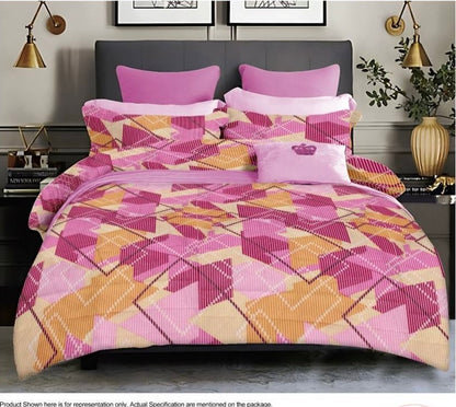 Pink Heaven King size cotton bedsheet with 2 pillow covers - 108 x 108 | RR Collection