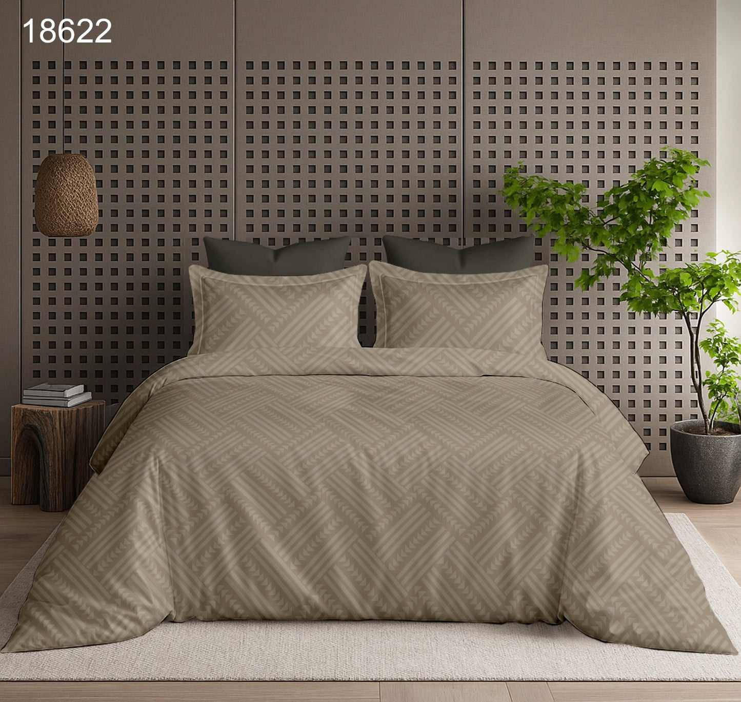 Modern Matrix 400 TC King size cotton bedsheet with 2 pillow covers - 108 x 108 | Luxury solid collection