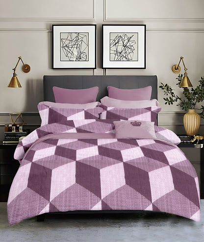 Mauve Mirage King size cotton bedsheet with 2 pillow covers - 108 x 108 | RR Collection