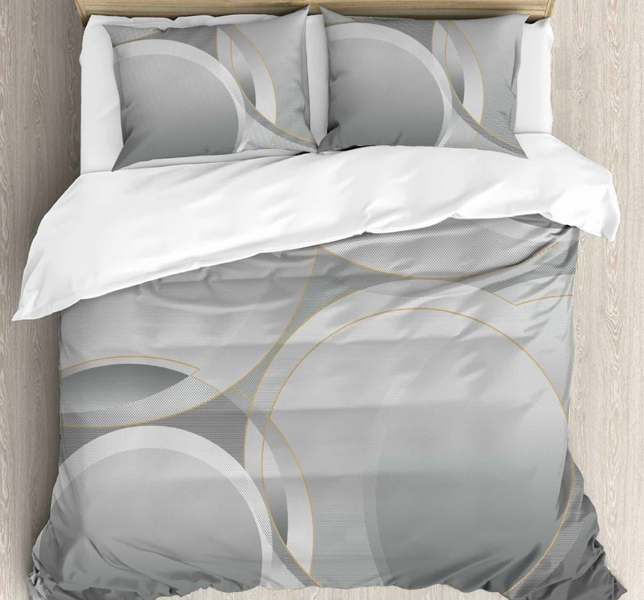 Luxe Arc Geometric Digital Printed King size bedsheet with 2 pillow covers - 108 x 108 |Luxury collection