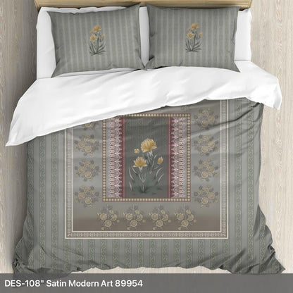 Digital artistic King size bedsheet with 2 pillow covers - 108 x 108 |Luxury. collection