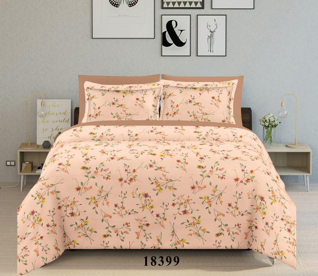 King size cotton bedsheet with 2 pillow covers - 108 x 108 | RR Collection