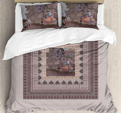 Royal Garden Digital Printed King size bedsheet with 2 pillow covers - 108 x 108 |Luxury collection