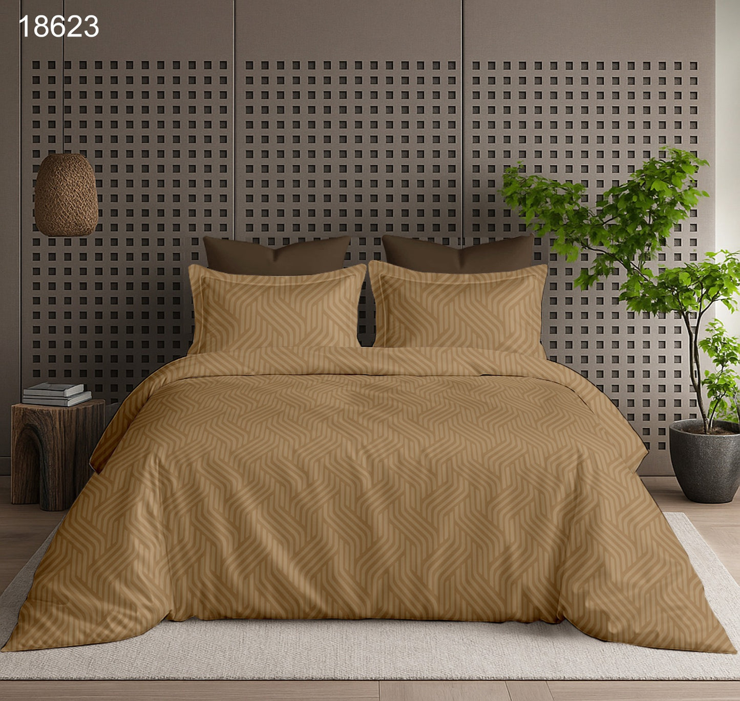 Modern Matrix 400 TC King size cotton bedsheet with 2 pillow covers - 108 x 108 | Luxury solid collection
