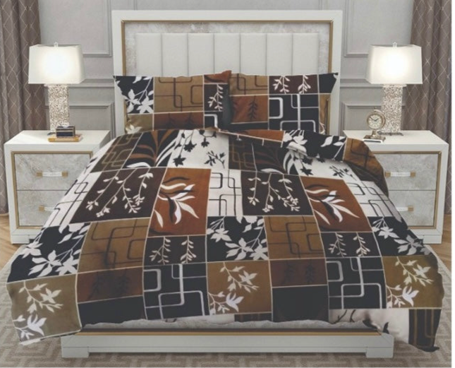 Queen Double bed 100% cotton bedsheet with 2 pillow covers - 90 x 108 | Style. collection