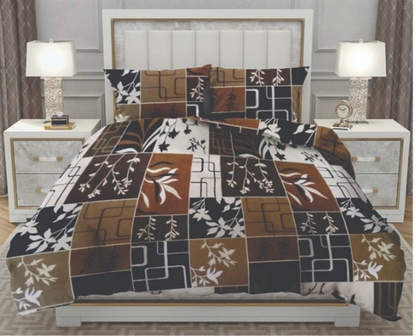 Queen Double bed 100% cotton bedsheet with 2 pillow covers - 90 x 108 | Style. collection