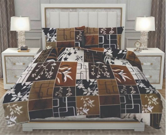 Queen Double bed 100% cotton bedsheet with 2 pillow covers - 90 x 108 | Style. collection