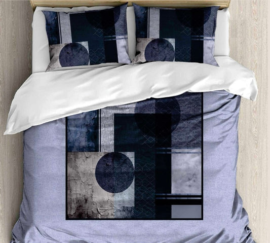 Modern Mosaic Digital Printed King size bedsheet with 2 pillow covers - 108 x 108 |Luxury collection