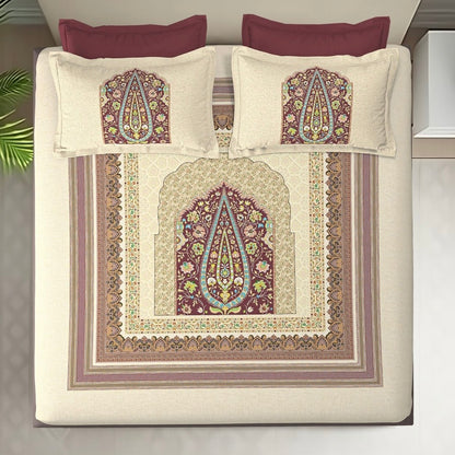 Digital Minimal King size bedsheet with 2 pillow covers - 108 x 108 |Luxury collection