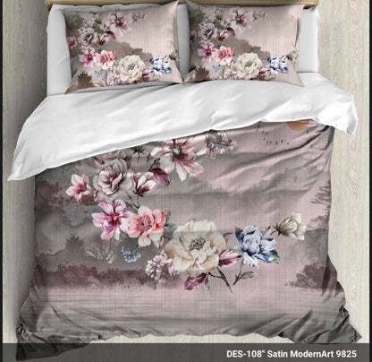 Digital floral Theme King size bedsheet with 2 pillow covers - 108 x 108 |Luxury collection