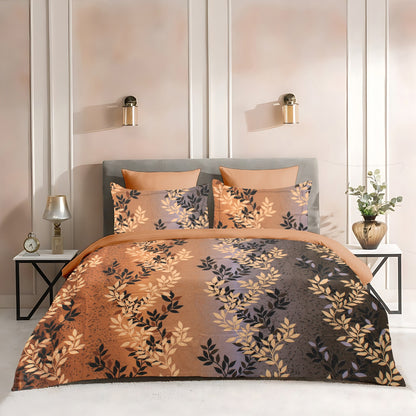 Queen Double bed 100% cotton bedsheet with 2 pillow covers - 90 x 100 | Tri. collection