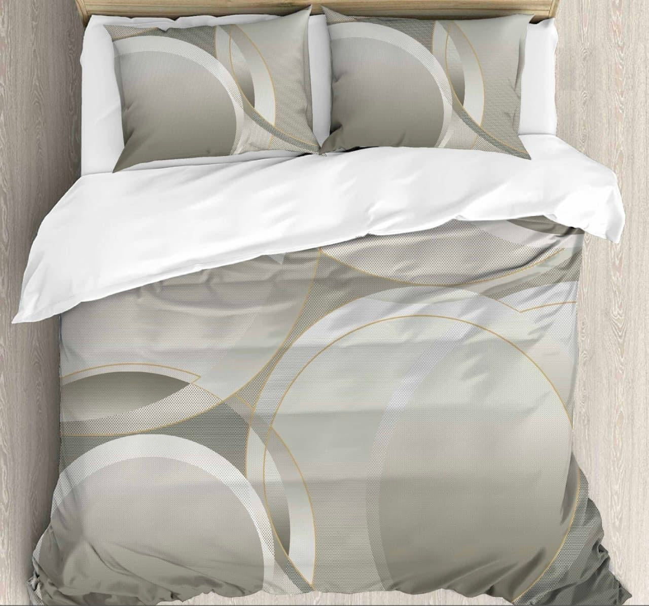 Luxe Arc Geometric Digital Printed King size bedsheet with 2 pillow covers - 108 x 108 |Luxury collection
