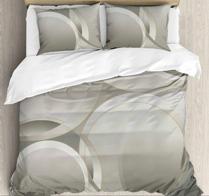 Luxe Arc Geometric Digital Printed King size bedsheet with 2 pillow covers - 108 x 108 |Luxury collection