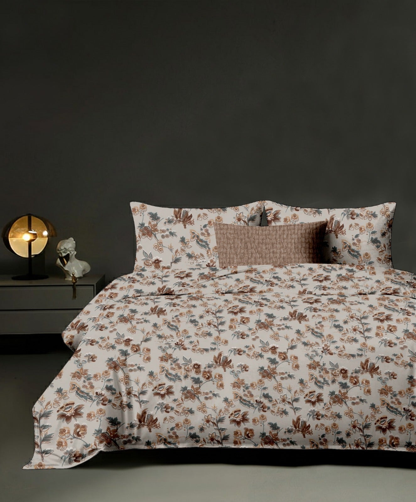 King size cotton bedsheet with 2 pillow covers - 108 x 108 | RR Collection