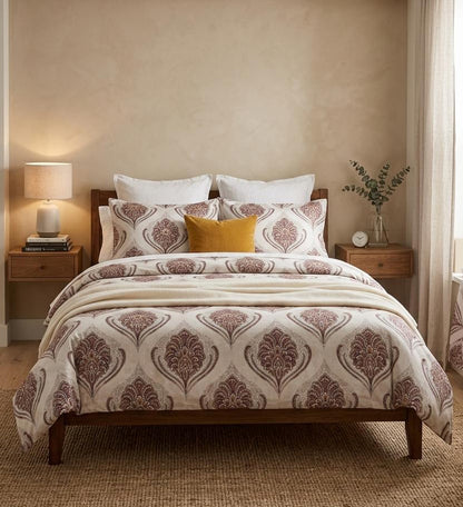 Classic Motif King size cotton bedsheet with 2 pillow covers - 108 x 108 RR