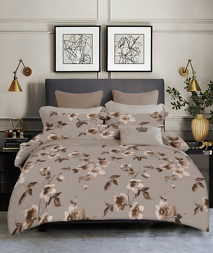 Flora King size cotton bedsheet with 2 pillow covers - 108 x 108 SD