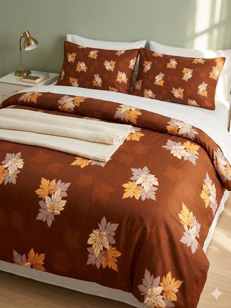 King size cotton bedsheet with 2 pillow covers - 108 x 108 | SS Collection