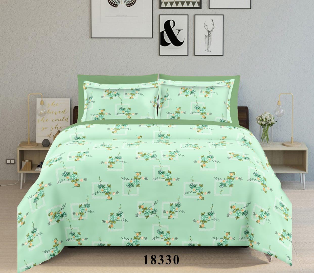King size cotton bedsheet with 2 pillow covers - 108 x 108 | RR Collection