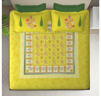 Digital Minimal King size bedsheet with 2 pillow covers - 108 x 108 |Luxury collection