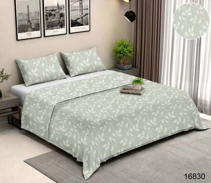 Luxury 4 Piece bedding Set : 1 King Flat Bedsheet, 1 double Bed AC dohar, 2 Pillow Covers