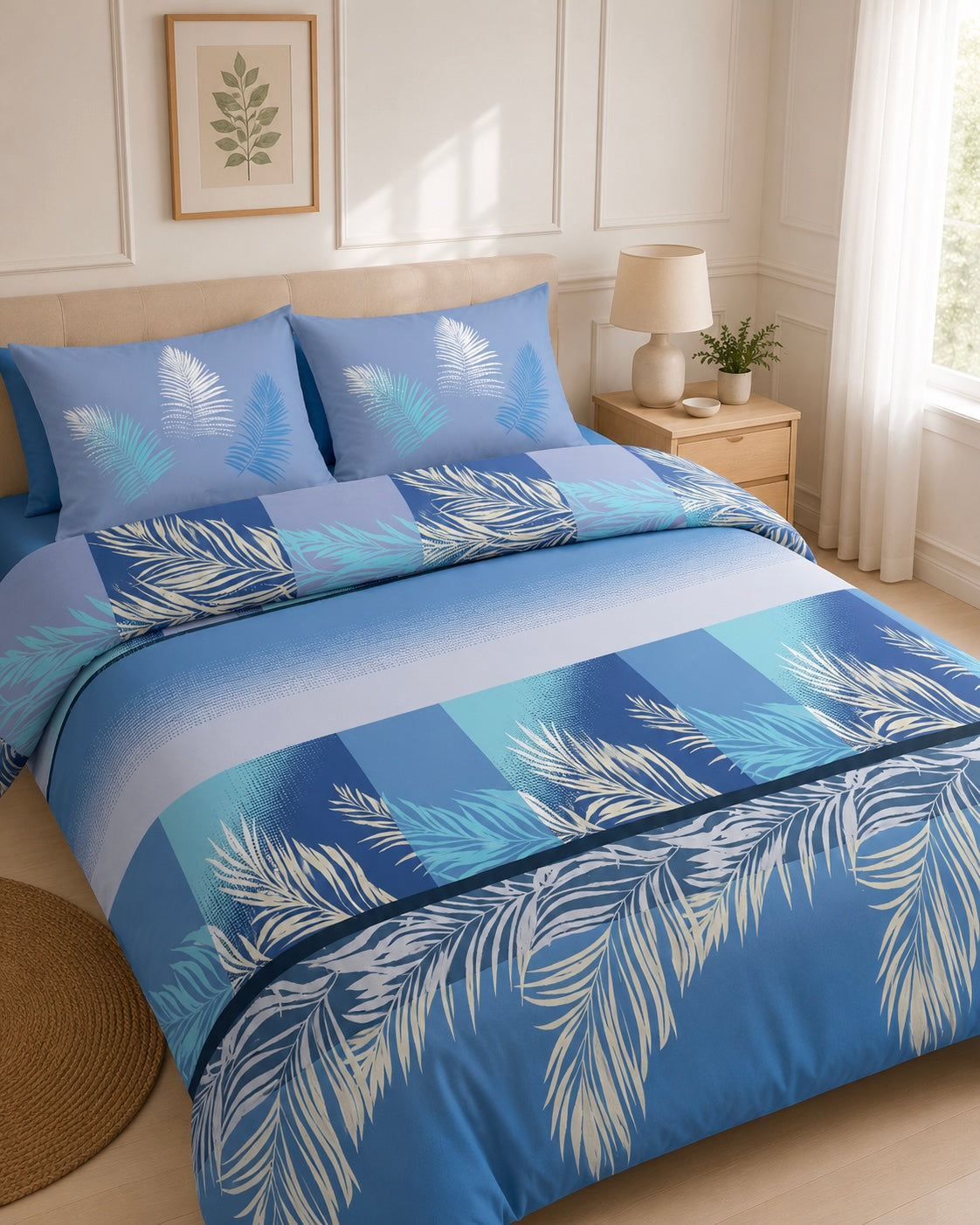 Gardenia King size cotton bedsheet with 2 pillow covers - 108 x 108 SIT
