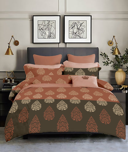 King size cotton bedsheet with 2 pillow covers - 108 x 108 | SD. collection