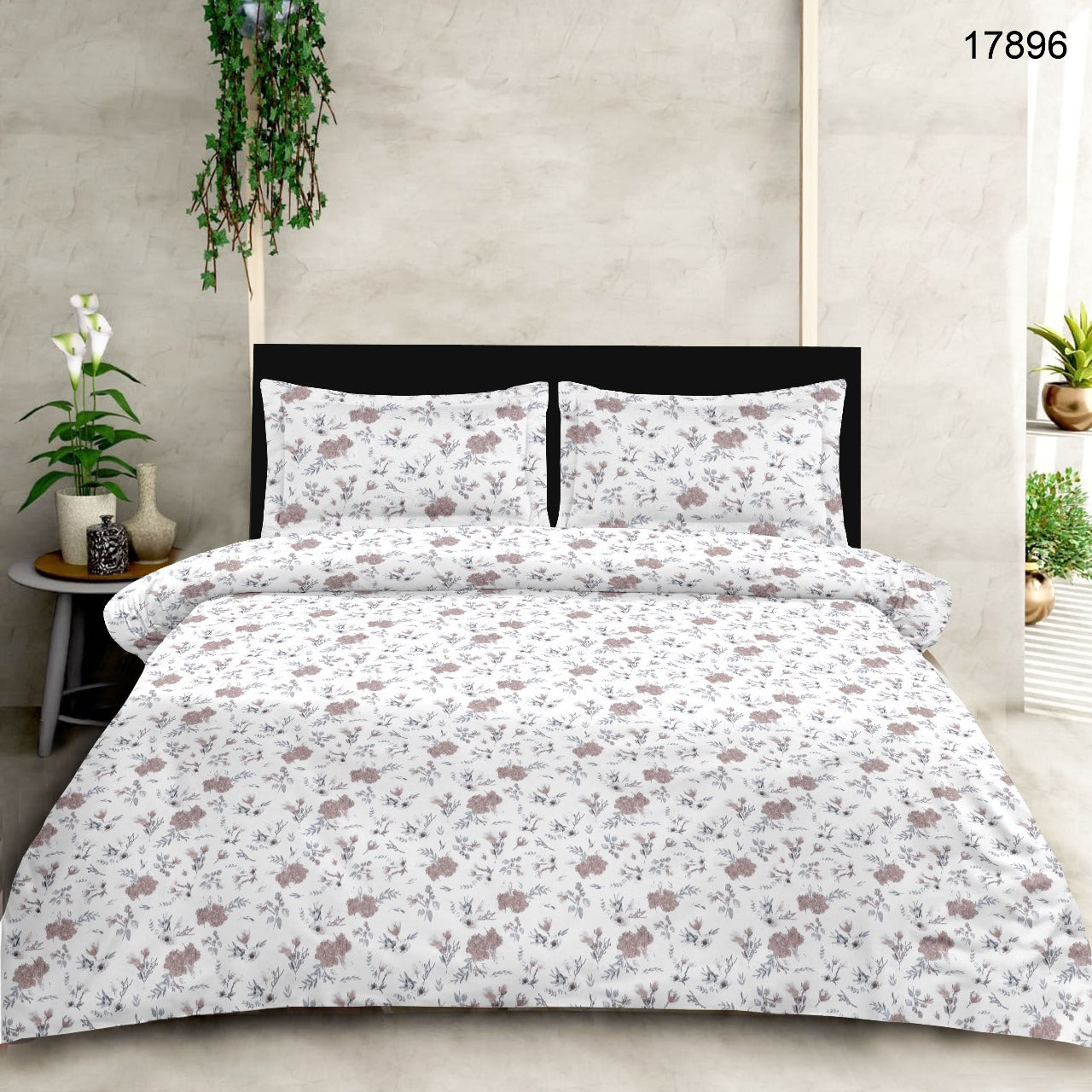 Double bed 100% cotton bedsheet with 2 pillow covers - 90 x 100 | SG. collection