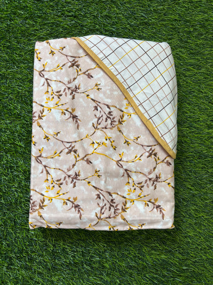 Florals Checks Reversible Cotton AC Dohar - Single Bed