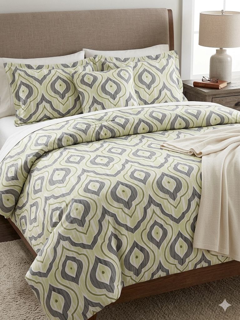 Queen Double bed 100% cotton bedsheet with 2 pillow covers - 90 x 100 | SG