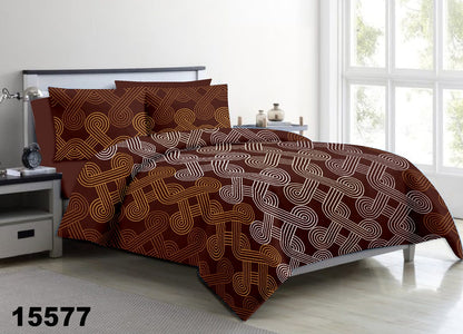 Midnight maze King size cotton bedsheet with 2 pillow covers - 108 x 108 SIT