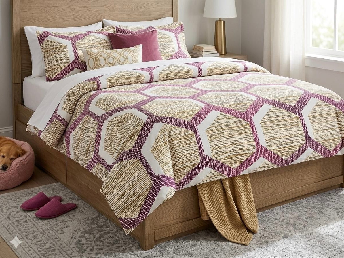 Alpha dreams King size cotton bedsheet with 2 pillow covers - 108 x 108 FT