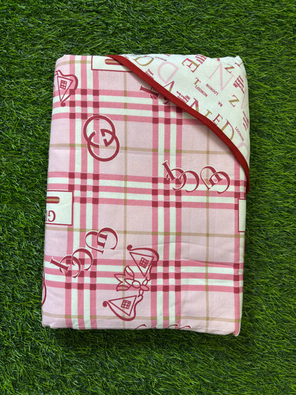 Pink Print Reversible Cotton AC Dohar - Single Bed