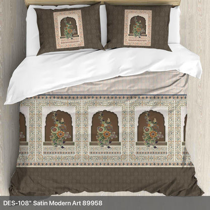Digital Minimal King size bedsheet with 2 pillow covers - 108 x 108 |Luxury collection