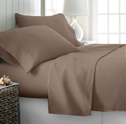 Light Brown 400 TC King size cotton bedsheet with 2 pillow covers - 108 x 108 | Luxury solid collection