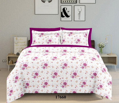 Bloom king size cotton bedsheet with 2 pillow covers - 108 x 108 | RR Collection