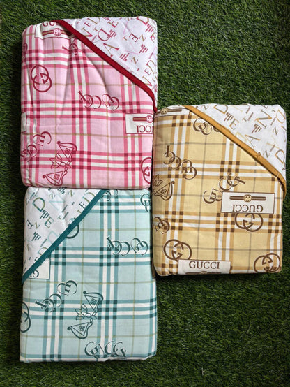Yellow Print Reversible Cotton AC Dohar - Single Bed