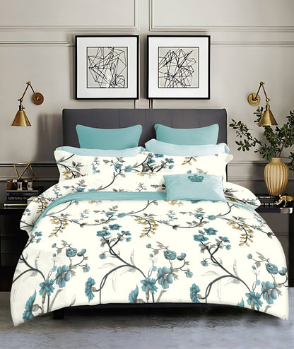 Soothing Petals King size cotton bedsheet with 2 pillow covers - 108 x 108 | RR Collection