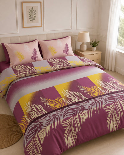 Gardenia King size cotton bedsheet with 2 pillow covers - 108 x 108 SIT
