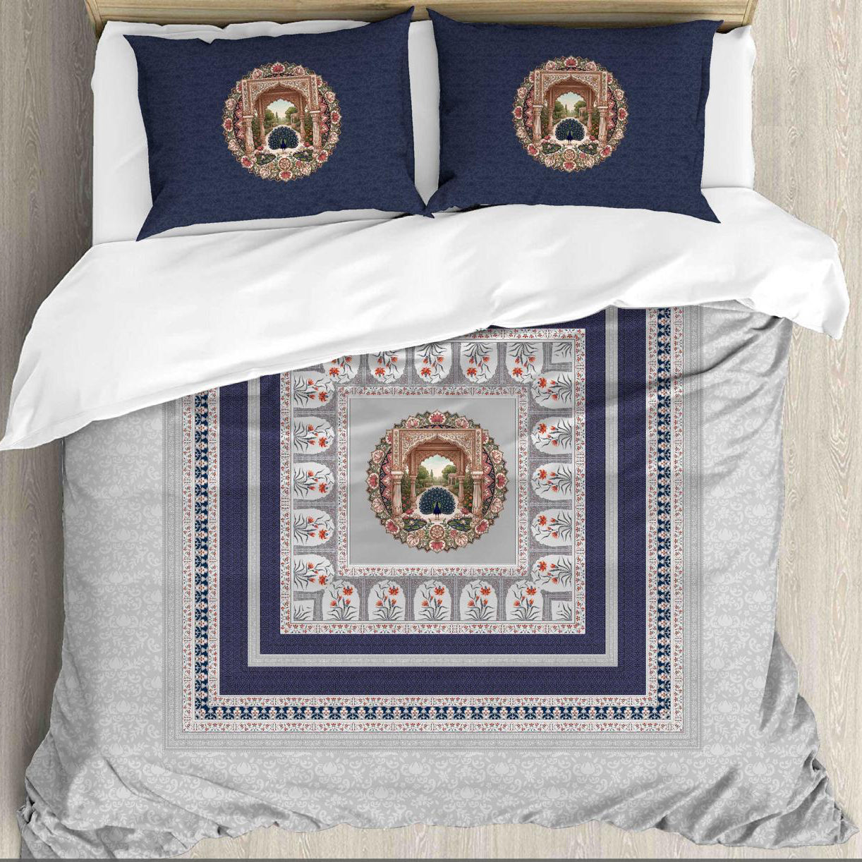 Royal Reverie Digital King size bedsheet with 2 pillow covers - 108 x 108 |Luxury collection